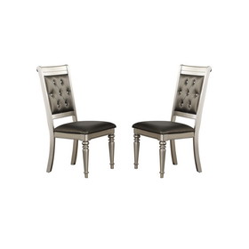 Dining Chairs with Tufted Back, Silver(Set of 2) SR011705