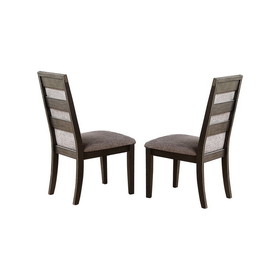 Dining Chair with Upholstered Cushion, Grey(Set of 2) SR011801