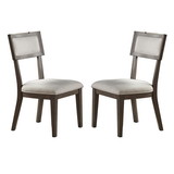 White Fabric Upholstery Dining Chair, Grey (Set of 2) SR011834