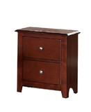 Selma Nightstand with 2 Drawers Storage in Brown Finish SR014277