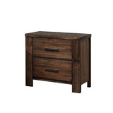 Wood Nightstand with 2 Drawers in Brown SR014881