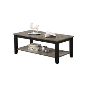 Coffee Table with Open Shelf in Dark Brown and Grey SR016384