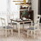 TREXM 5 Piece Dining Table Set Industrial Wooden Kitchen Table and 4 Chairs for Dining Room (Brown+Cottage White) ST000036AAD