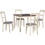 TREXM 5 Piece Dining Table Set Industrial Wooden Kitchen Table and 4 Chairs for Dining Room (Brown+Cottage White) ST000036AAD