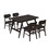TREXM 5-Piece Mid-Century Style Dining Table Set Kitchen Table with 4 Faux Leather Dining Chairs (Wenge) ST000041AAP