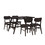 TREXM 5-Piece Mid-Century Style Dining Table Set Kitchen Table with 4 Faux Leather Dining Chairs (Wenge) ST000041AAP