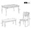 TREXM Classic and Traditional Style 6 - Piece Dining Set, Includes Dining Table, 4 Upholstered Chairs & Bench (White+Gray) ST000043AAK