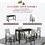 TREXM 5-Piece Counter Height Dining Set, Classic Elegant Table and 4 Chairs in Espresso and Beige ST000050AAB