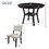 TREXM 5-Piece Kitchen Dining Table Set Round Table with Bottom Shelf, 4 Upholstered Chairs for Dining Room(Espresso) ST000051AAP