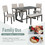 TREXM 6-Piece Dining Table and Chair Set with Special-shaped Legs and Foam-covered Seat Backs&Cushions for Dining Room (Gary) ST000059AAE