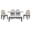 TREXM 6-Piece Modern Style Dining Set with Faux Marble Table and 4 Upholstered Dining Chairs & 1 Bench (White) ST000085AAK