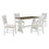 TREXM 5-Piece Retro Dining Set, Rectangular Wooden Dining Table and 4 Upholstered Chairs for Dining Room and Kitchen (Brown+White) ST000109AAD