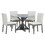 ST000112AAE White+gray+LVL+Upholstered Chair+Wood+Seats 4