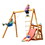 Wooden Swing Set with Slide, Outdoor Playset Backyard Activity Playground Climb Swing Outdoor Play Structure for Toddlers, Ready to assemble Wooden Swing-N-Slide Set Kids Climbers SW000062AAQ