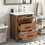 24" Bathroom Vanity with Ceramic Basin Sink, Modern Bathroom Storage Cabinet with 3 Drawers, Freestanding Bathroom Vanity Cabinet with Single Sink SW000108AAP
