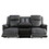81 inch modern faux leather 3 seater sofa couch with 2 cup holders and two recliner chaise,recliner sofa with padded armrest for living room,dorm Black T2359P145786