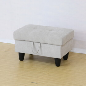 Upholstered Storage Ottoman with Legs,Tough Wood Frame-Modern Fabric Ottoman for Living Room-Rectangle Ottoman with Storage-Tufted Design-Small Ottoman Foot Rest-Fits Perfectly in Any Space