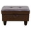 Upholstered Storage Ottoman with Legs,Tough Wood Frame-Modern Faux Leather Ottoman for Living Room-Rectangle Ottoman with Storage-Tufted Design-Small Ottoman Foot Rest Brown