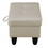 Upholstered Storage Ottoman with Legs,Tough Wood Frame-Modern Faux Leather Ottoman for Living Room-Rectangle Ottoman with Storage-Tufted Design-Small Ottoman Foot Rest White