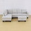 Modern Flannel Sectional Couch with Ottoman-Stylish,L-Shaped Design for Living Room-Large 3-Piece Sofa Set for Home or Office-Durable Flannel Material -Plastic Legs-Perfect for Family home Gray