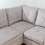 Modern Corduroy Sectional Couch with Chaise and Ottoman-Large 3 Piece Sofa Set for Living Room-L-Shaped Left-Facing Sofa Furniture-Wood Frame-Sectional Sofa Set of 3- Ideal for Living Room Gray-White