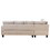 Modern Corduroy Sectional Couch with Chaise and Ottoman-Large 3 Piece Sofa Set for Living Room-L-Shaped Left-Facing Sofa Furniture-Wood Frame-Sectional Sofa Set of 3- Ideal for Living Room Gray-White
