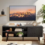 TV Stand for Living Room with Storage for TV up to 70 inch, Black TV Console Table with Cable Management Adapted to Media Cable Box, Entertainment Center & TV Stand for Bedroom T2360P148107