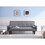 convertible into sofa bed includes two pillows 72" dark grey cotton linen sofa bed for family living room T2382P149717