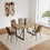 Dining Chairs Set of 4, Modern Kitchen Dining Room Chairs, Upholstered Dining Accent suedette Chairs in Cushion Seat and Sturdy Black Metal Legs (Brown) T2396P172436