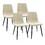 Dining Chairs Set of 4, Modern Kitchen Dining Room Chairs, Upholstered Dining Accent Chairs in linen Cushion Seat and Sturdy Black Metal Legs .Fabric dining chairs (Beige) T2396P172439