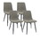 Dining Chairs Set of 4, Modern Kitchen Dining Room Chairs, Upholstered Dining Accent Chairs in linen Cushion Seat and Sturdy Black Metal Legs (Grey) T2396P172440
