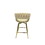 Bar Chair Toweling Woven Bar Stool Set of 2, Golden legs Barstools No Adjustable Kitchen Island Chairs, 360 Swivel Bar Stools Upholstered Counter Stool Arm Chairs with Back Footrest, (White)