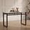 Modern Minimalist Rectangular Glass Dining Table for 4-6 with 0.31" Tempered Glass Tabletop and Black Chrome Metal Legs, Writing Table Desk, 51" W x 27"D x 30" H T2396P172452