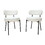 White Dining Chairs Set of 4, Mid-Century Modern Dining Chairs, Kitchen Dining Room Chairs, Curved Backrest Round Upholstered Boucle Dining Chair with Black Metal Legs T2396P191940
