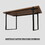 59"rural industrial rectangular MDF natural wood dining table, 4-6 people, 1.5" thick engineering wood tabletop and black rectangular metal legs, used for writing desks, kitchens, terraces