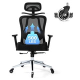 Office Chair, Ergonomic Home Office Desk Chairs, Swivel Chair with 2DLumbar Support and 3D Headrest,Mesh Comfortable Work Chair Adjustable 3D Armrests, Rocking Executive Chair T2397P175284