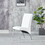 White Faux leather dining chair with Silver Noncorrosive Steel Legs T2521P162643
