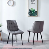 Grey Velvet dining chair with Black Noncorrosive Steel Legs T2521P162644
