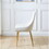 White Mid-Century Modern Chair with Gold Stainless Steel Legs for Kitchen Room T2521P162653
