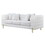White Velvet Sofa with Solid Wood Structure, High-Density Foam, and Gold Metal Legs - Luxurious Comfort and Style for Your Living Space T2521S00005