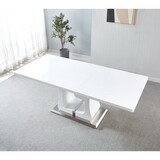 Tempered Glass Butterfly Dining Table with Stainless Steel Legs - Modern Elegance for Your Dining Room T2521S00016