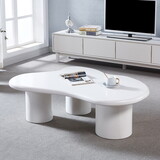 Modern Style Coffee Table with Unique Desktop Design and Elegant White Paint T2521S00019