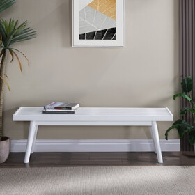 Larwich White Solid Wood Slatted Bench T2574P160499