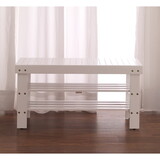 Pina Quality Solid Wood Shoe Bench, White Finish T2574P163838