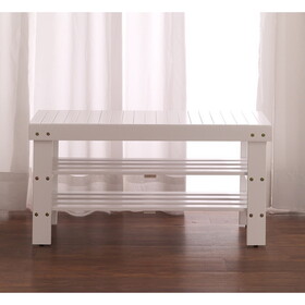 Pina Quality Solid Wood Shoe Bench, White Finish T2574P163838