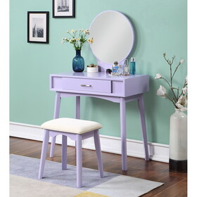 Maly Contemporary Wood Vanity and Stool Set, Purple T2574P164234