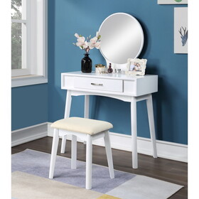 Maly Contemporary Wood Vanity and Stool Set, White T2574P164235