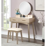 Liannon Contemporary Wood Vanity and Stool Set, Gold T2574P164236