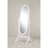 Traditional Queen Anna Style Wood Floor Cheval Mirror, White Finish T2574P164240