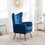 Sovarol Velvet Button-Tufted Wing Back Accent Chair, Blue T2574P164251